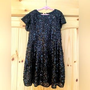 Girls black sequin holiday dress SIZE 7/8